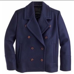 J.Crew Melton Wool Peacoat in Navy